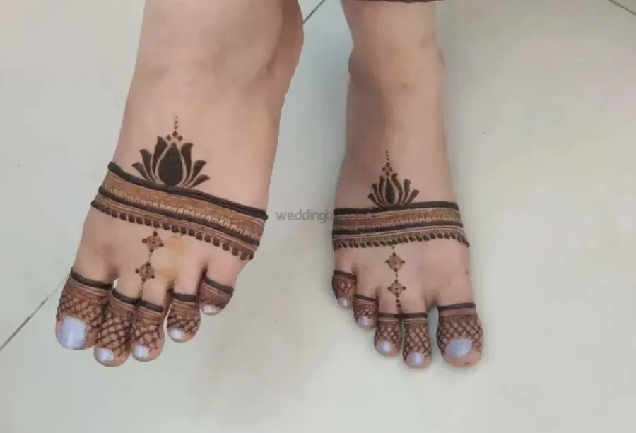 Foot Mehndi Design with Lotus
