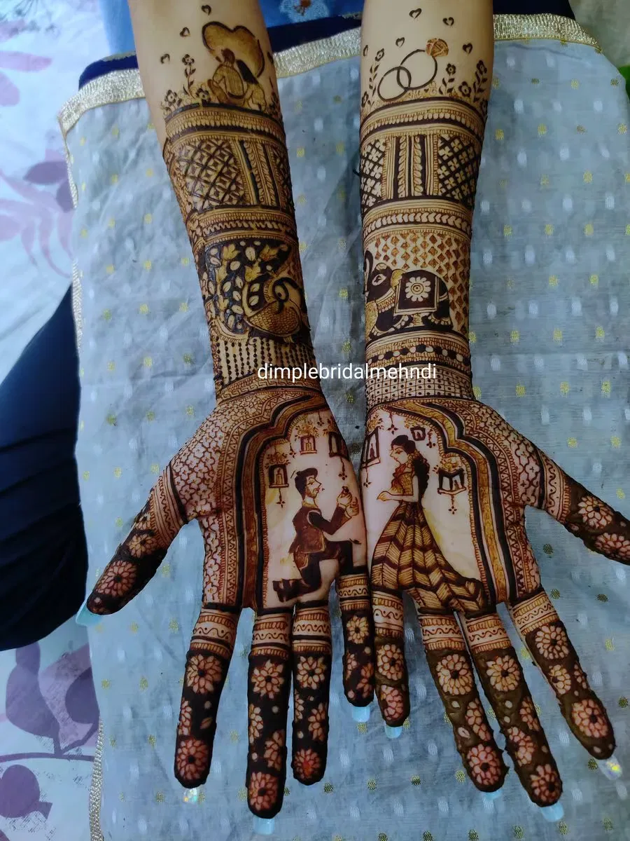 Full Hand Mehndi Design with Figures