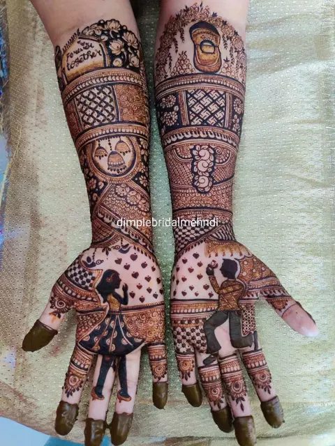 figure full hand mehndi design
