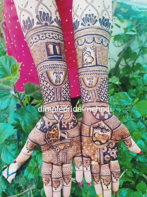 figure full hand mehndi design