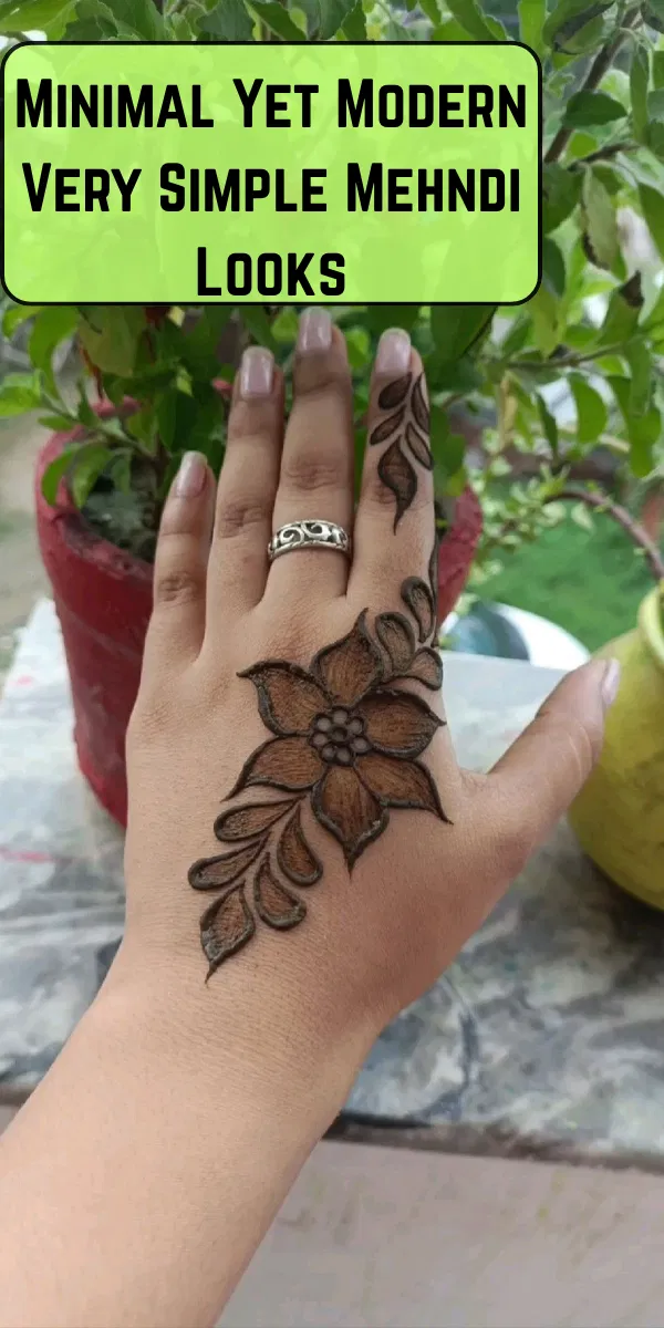 Aesthetic Arabic Back Hand Mehndi Design with Flowers and Jaal (2)