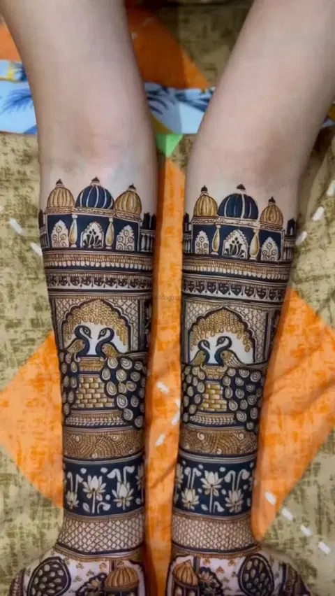 figure full hand mehndi design