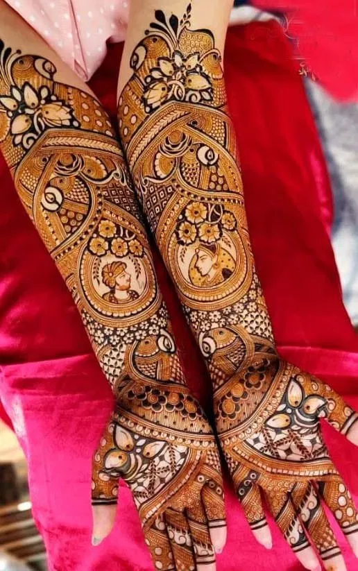 Full Hand Mehndi Design with Figures
