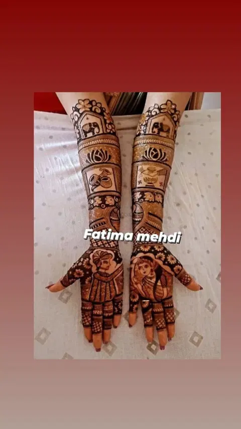 figure full hand mehndi design