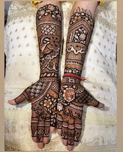 figure full hand mehndi design