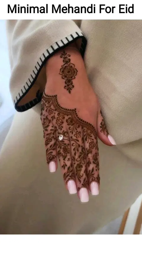 minimal simple back hand mehndi design
