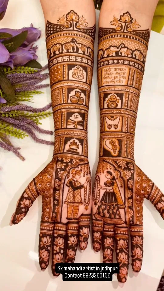 Full Hand Mehndi Design with Figures