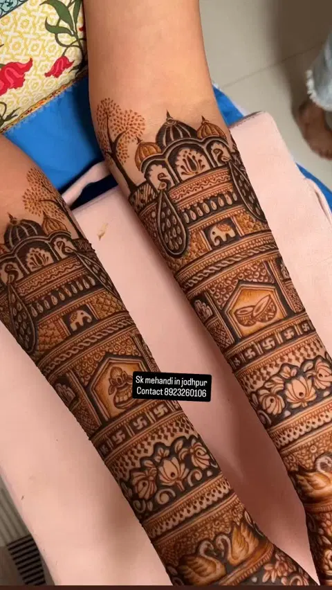 figure full hand mehndi design