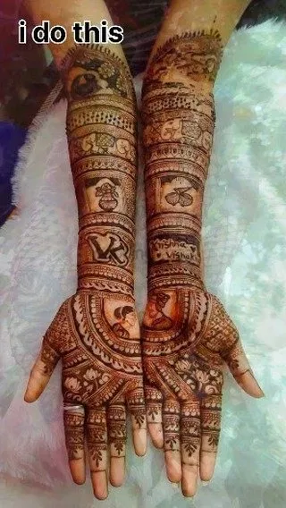 Full Hand Mehndi Design with Figures