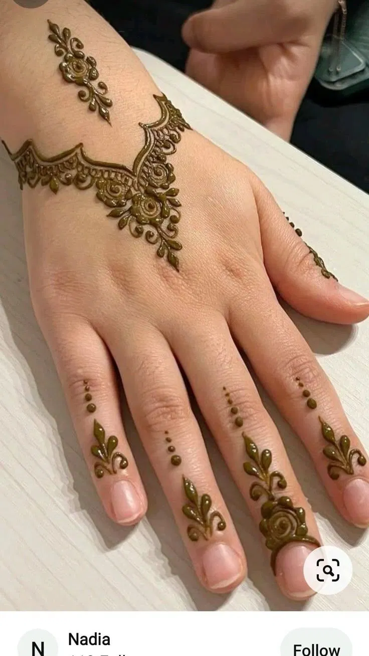 Aesthetic Arabic Back Hand Mehndi Design with Bel and Jaal (2)