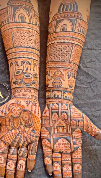 figure full hand mehndi design