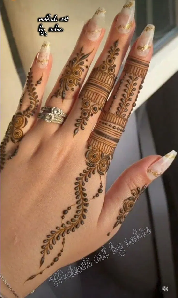Arabic Simple Back Hand Mehndi Design for Eid