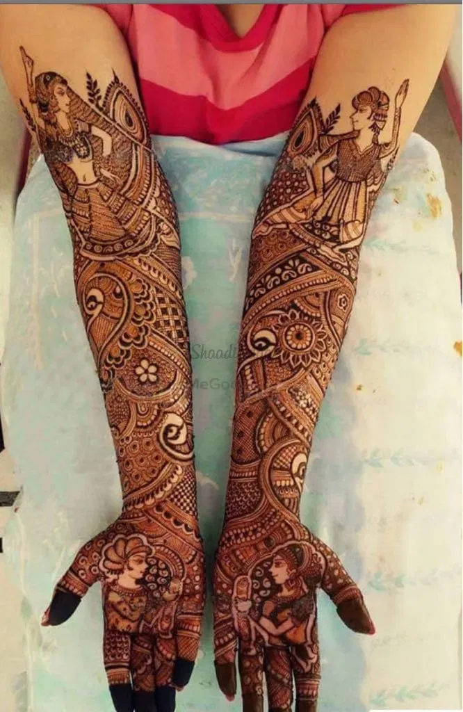 Front Hand Mehndi Design with Figures