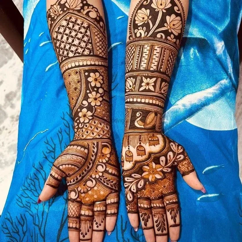 Full Hand Mehndi Design with Figures
