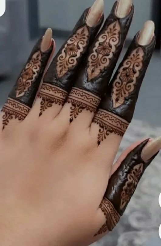 Aesthetic Royal Back Hand Mehndi Design for Engagement