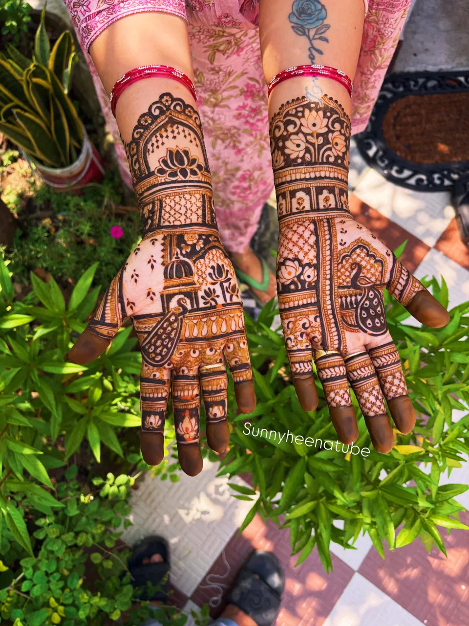 Back Hand Mehndi Design with Figures
