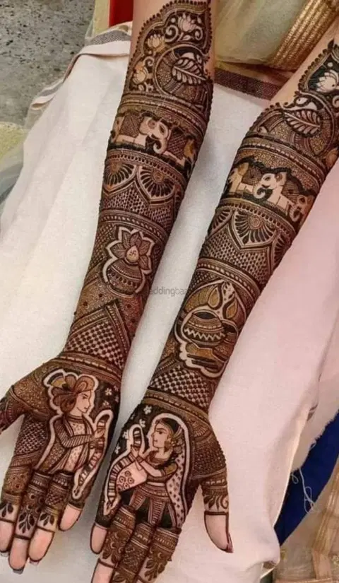 figure full hand mehndi design