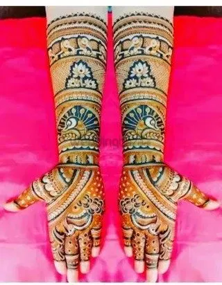figure full hand mehndi design