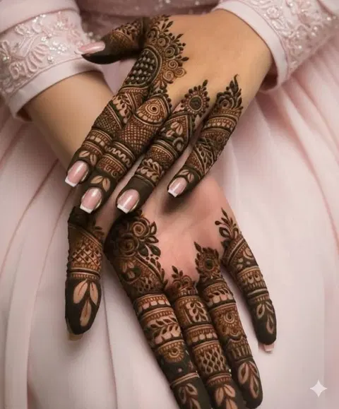 bridal stylish deity arm mehndi design