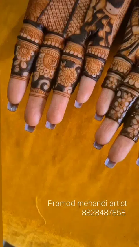 bridal indian back hand mehndi design