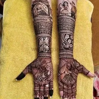 figure full hand mehndi design