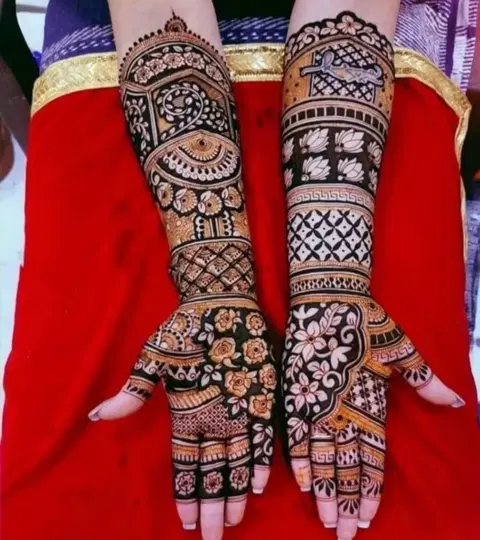 figure full hand mehndi design