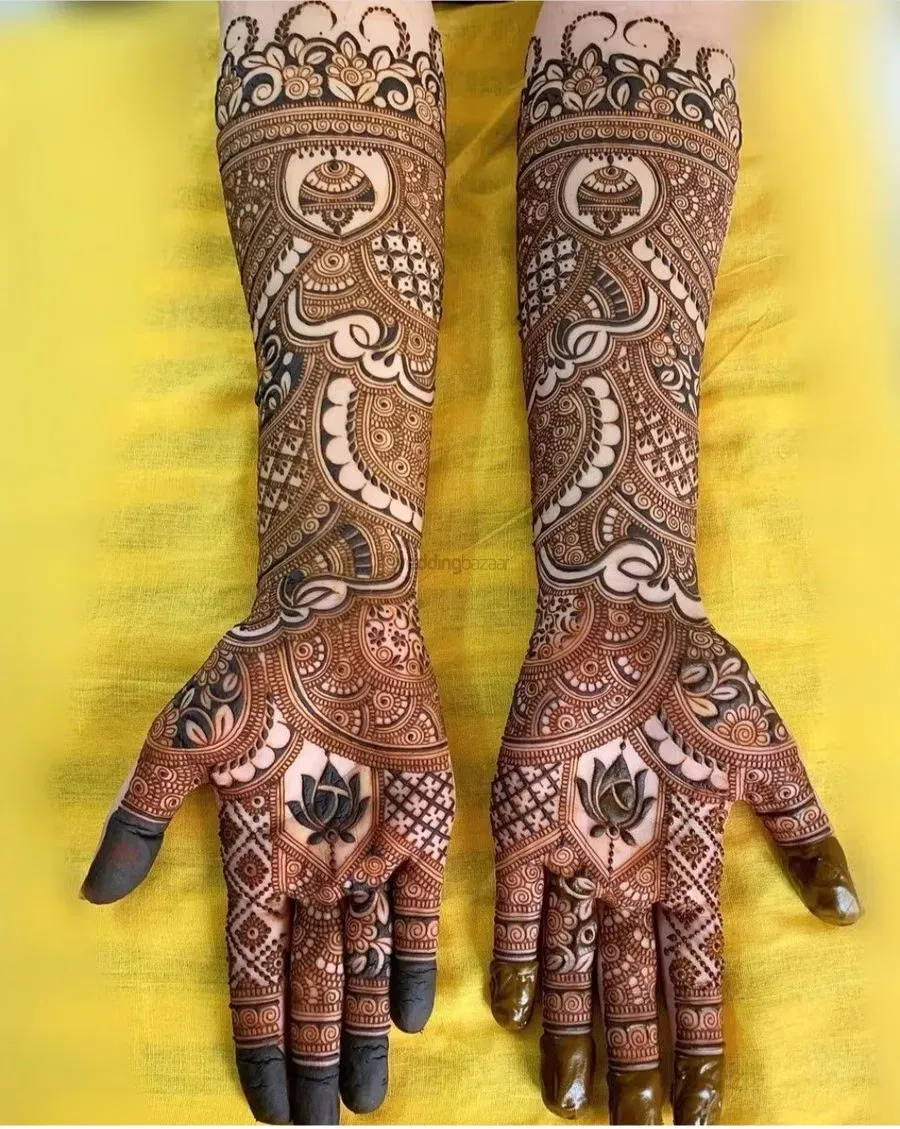 Front Hand Mehndi Design with Figures (2)