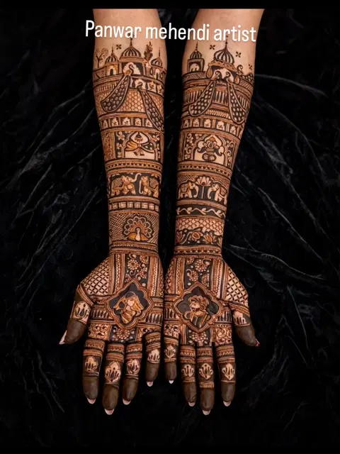 figure full hand mehndi design