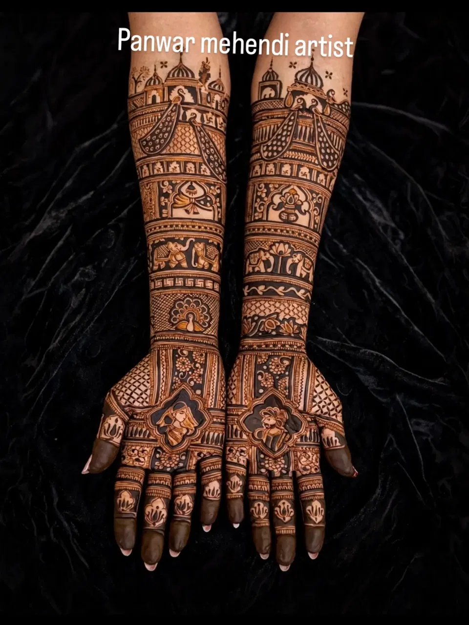 Full Hand Mehndi Design with Figures