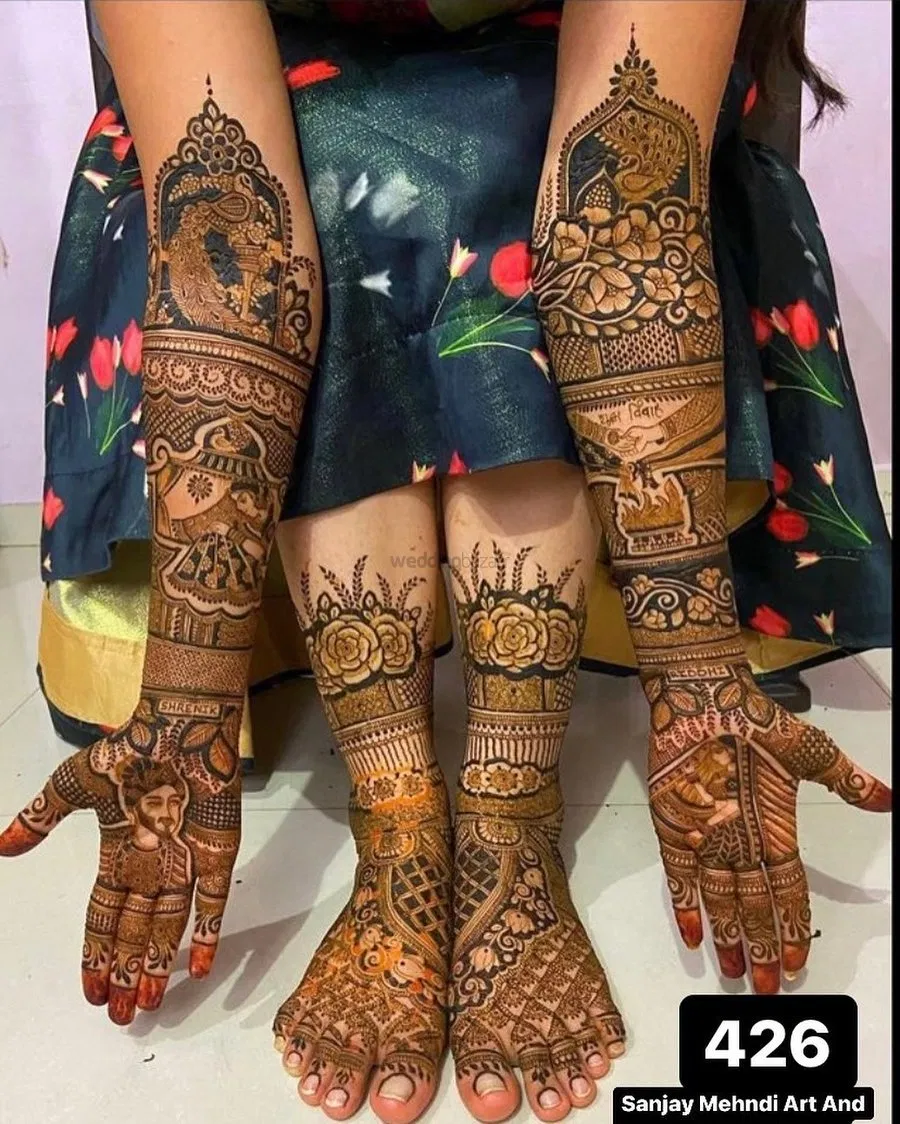 Full Hand Mehndi Design with Figures
