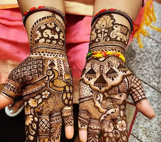 Full Hand Mehndi Design with Figures (2)