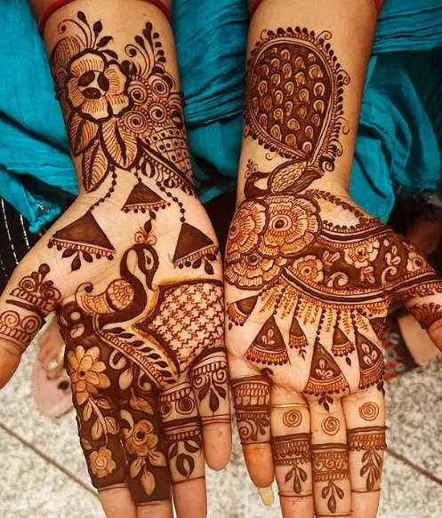 Front Hand Mehndi Design with Figures