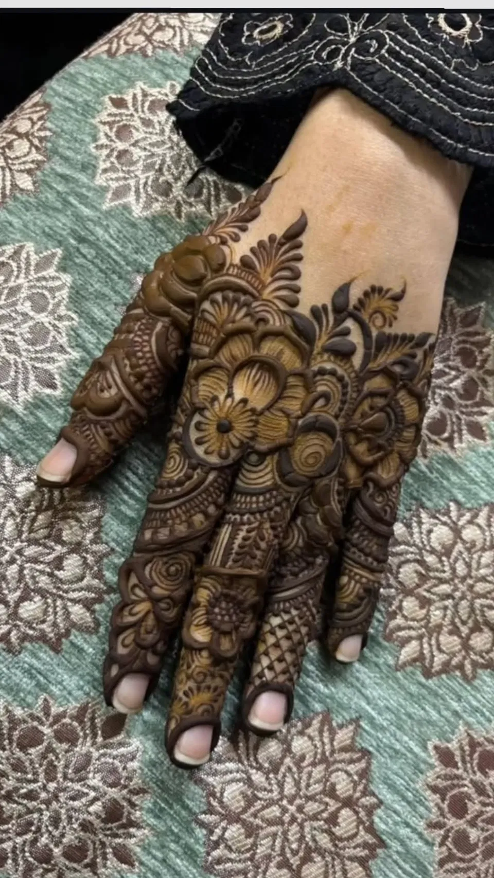 Royal Stylish Back Hand Mehndi Design (2)