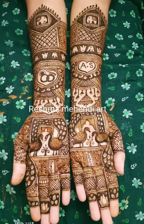 figure full hand mehndi design