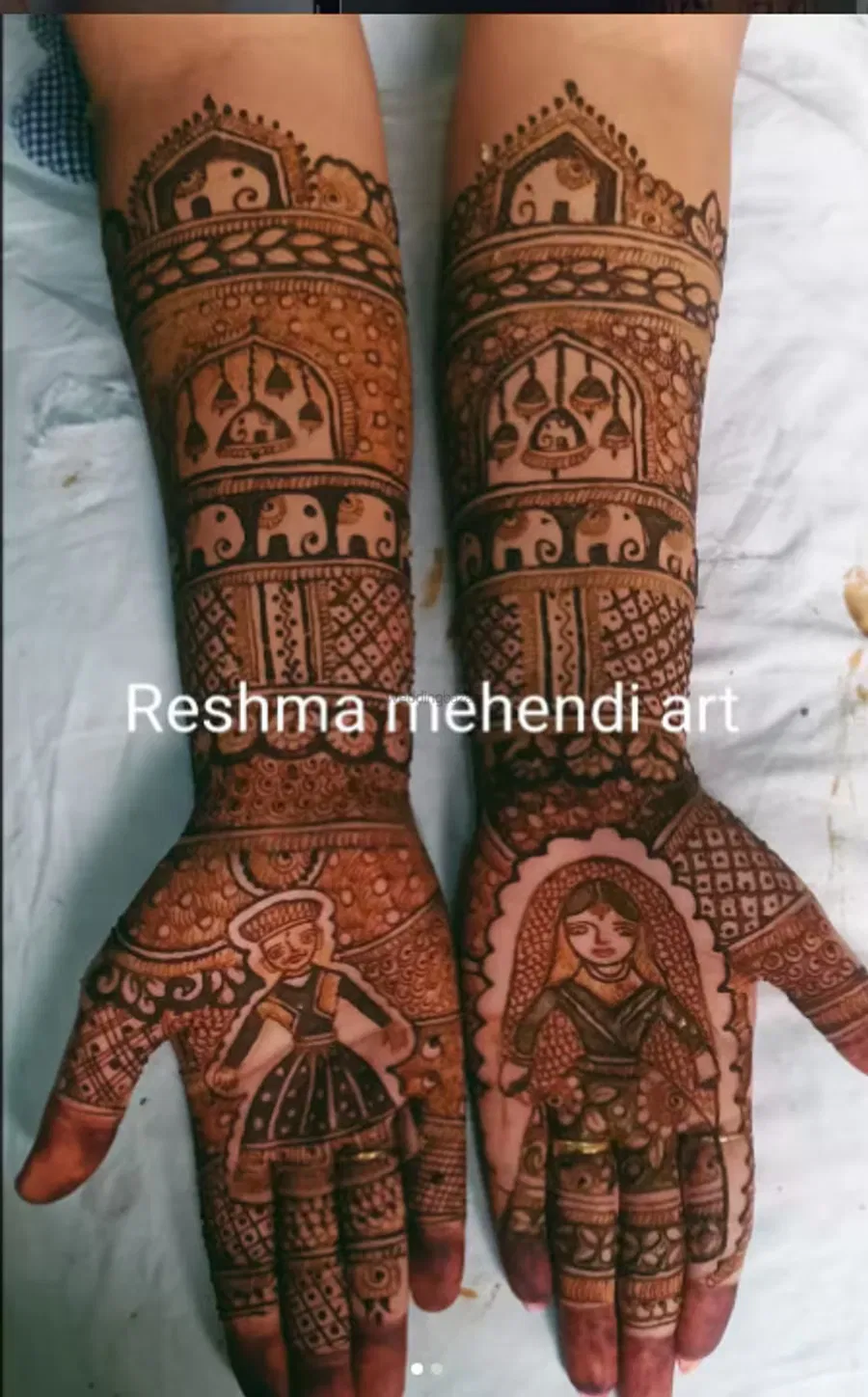 Front Hand Mehndi Design with Figures
