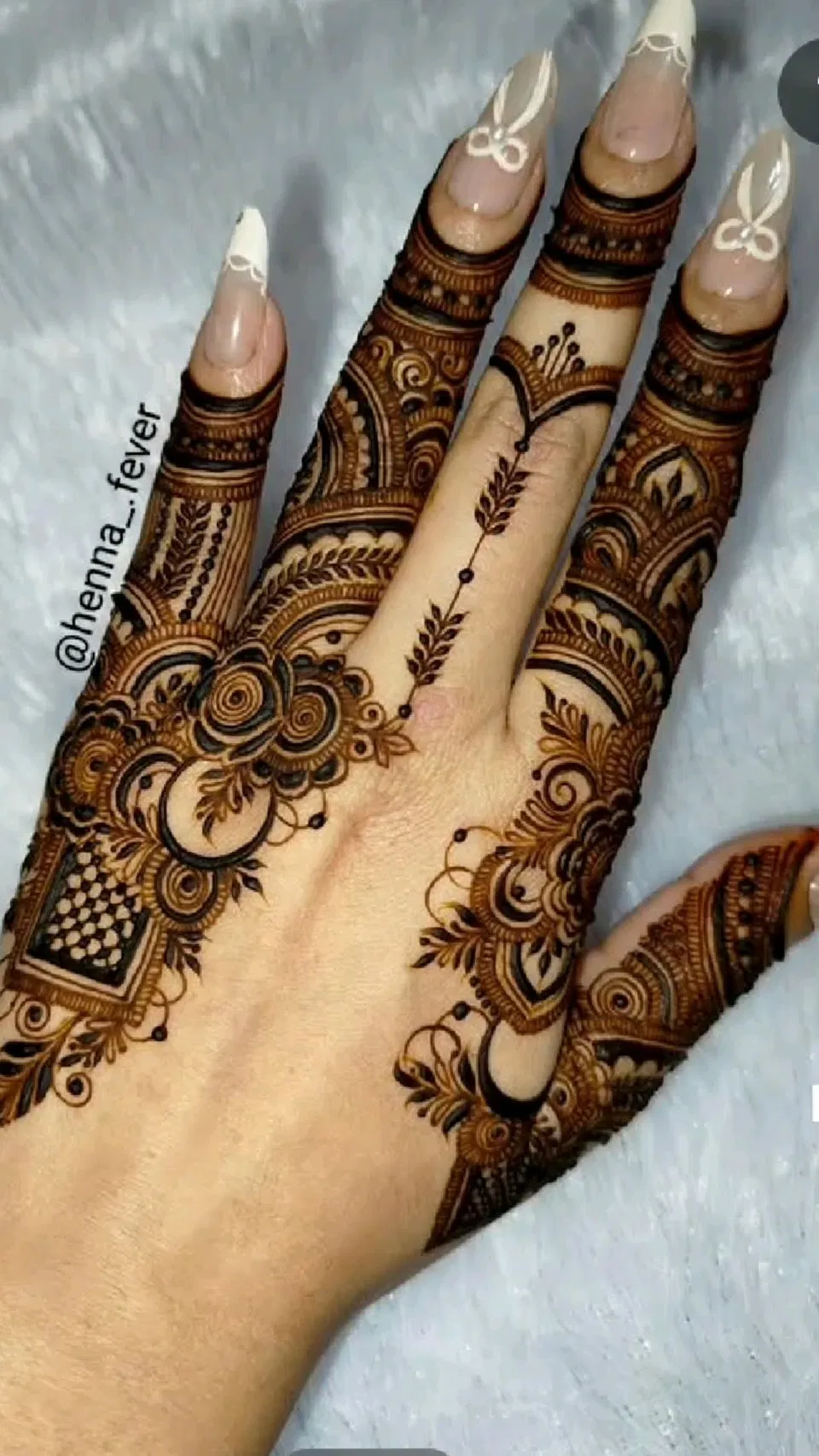Aesthetic Bridal Back Hand Mehndi Design (5)