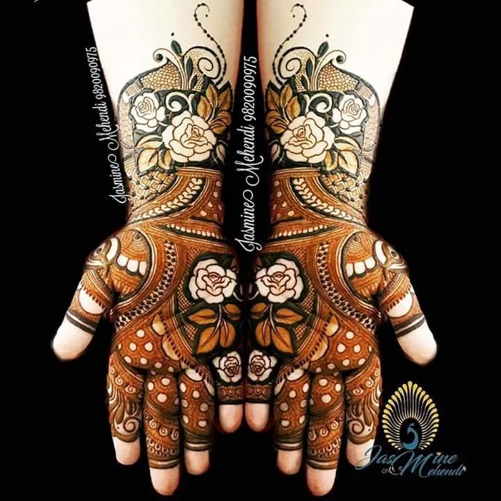 Front Hand Mehndi Design with Figures