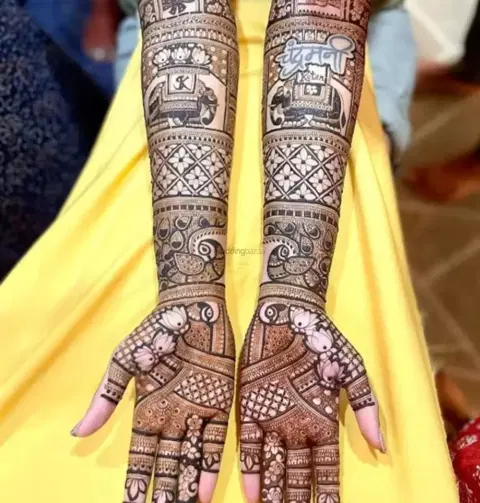 figure full hand mehndi design