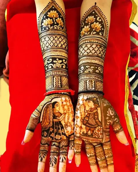 figure full hand mehndi design