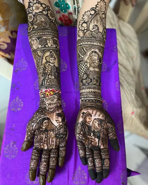 figure full hand mehndi design