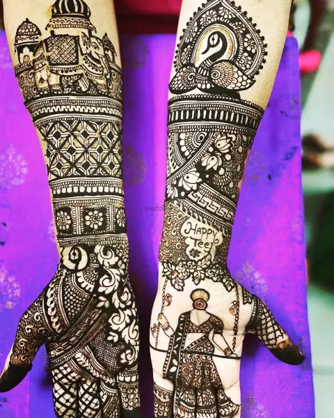 figure full hand mehndi design