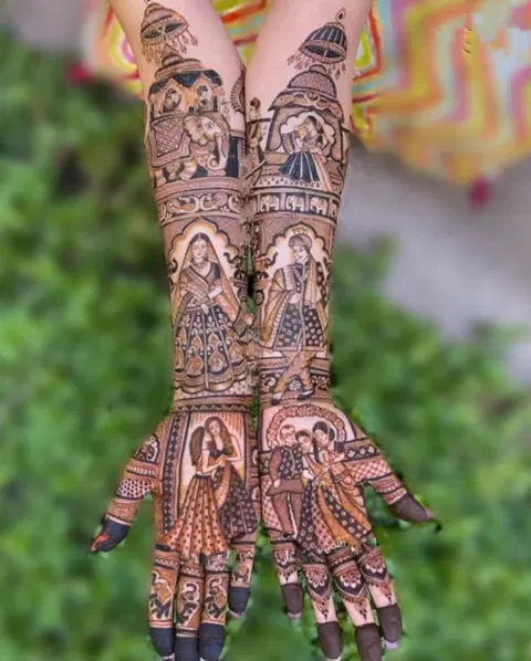 figure front hand mehndi design