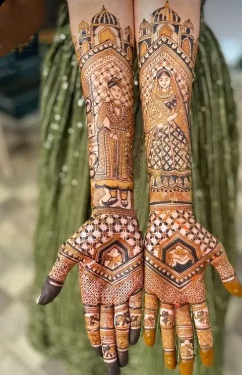 front hand mehndi design