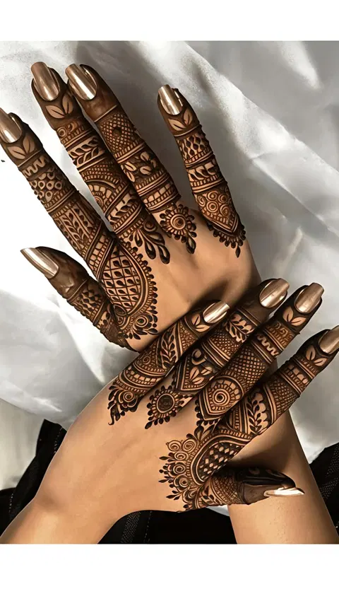 bridal indian back hand mehndi design