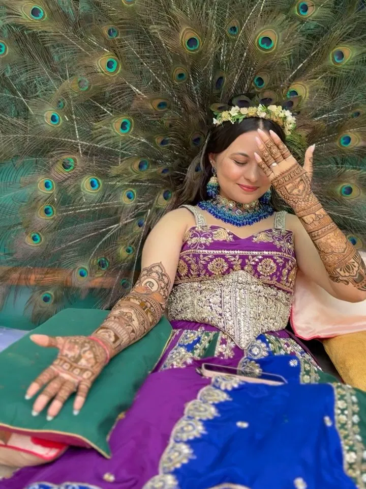 Front Hand Mehndi Design with Peacock