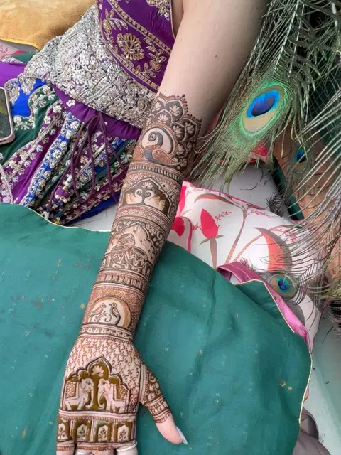 peacock front hand mehndi design