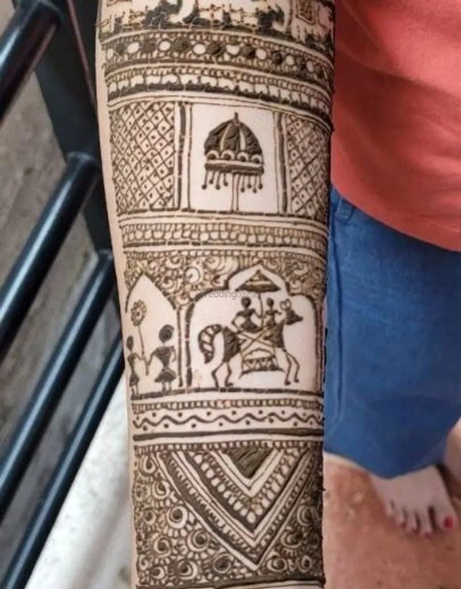 Full Hand Mehndi Design with Figures