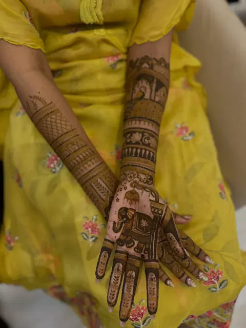 figure full hand mehndi design