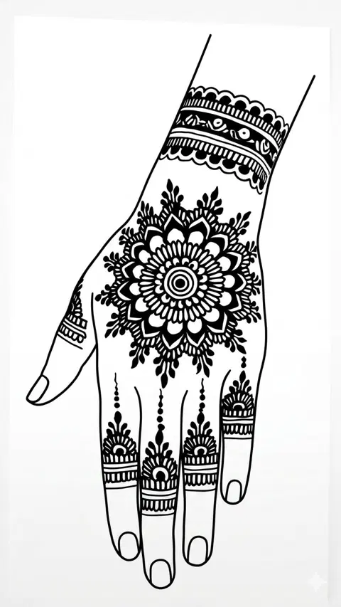 arabic simple circle arm mehndi design