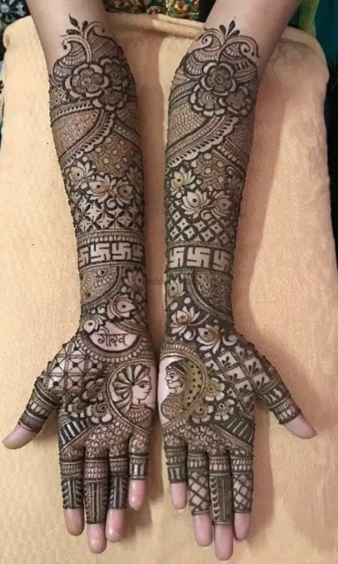 figure full hand mehndi design